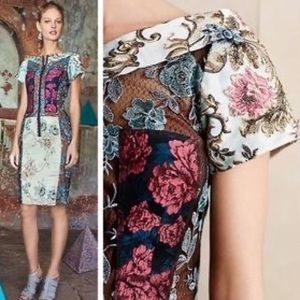 Byron Lars Pieced Brocade Sheath Dress, sz 6